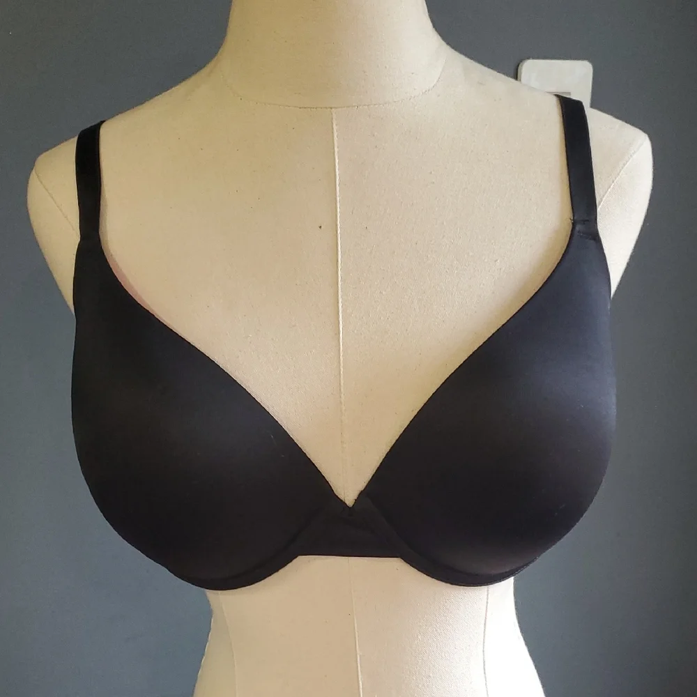 PINK Victoria's Secret Black Plunge Bra Intimates Size 36DD - Picture 1 of 10